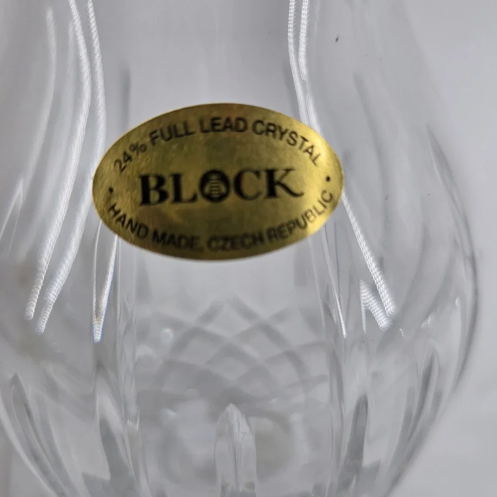 Block Crystal Vase Home Decor Hand Made 24% Lead Crystal Clear 6in New